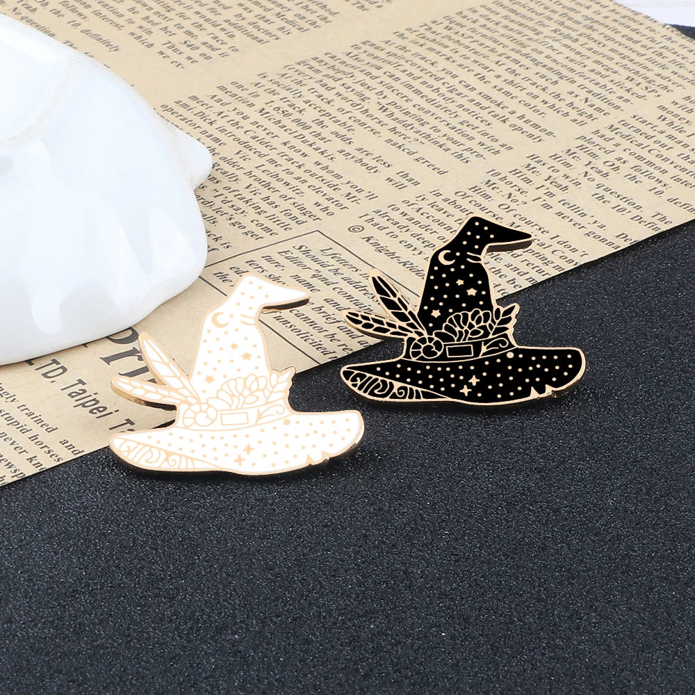 Funny Witch Hats Enamel Brooches - Image 2