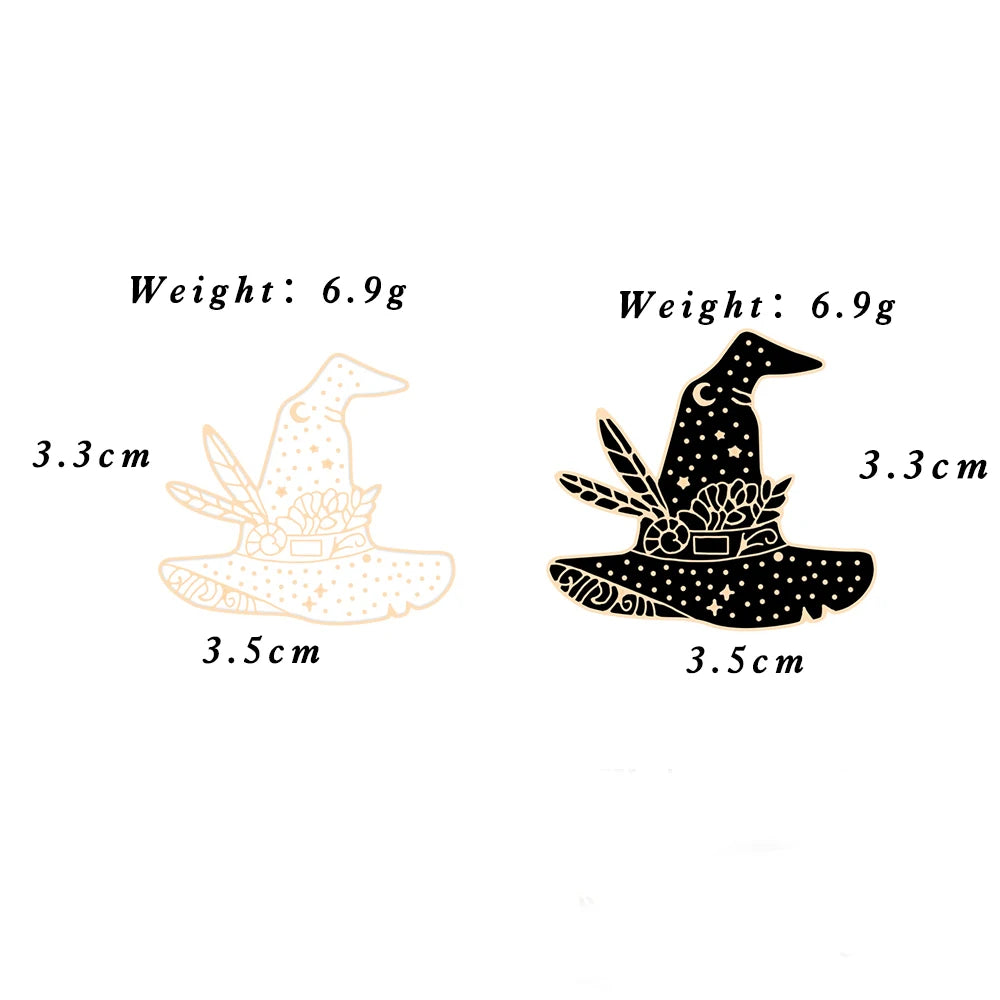 Funny Witch Hats Enamel Brooches - Image 6