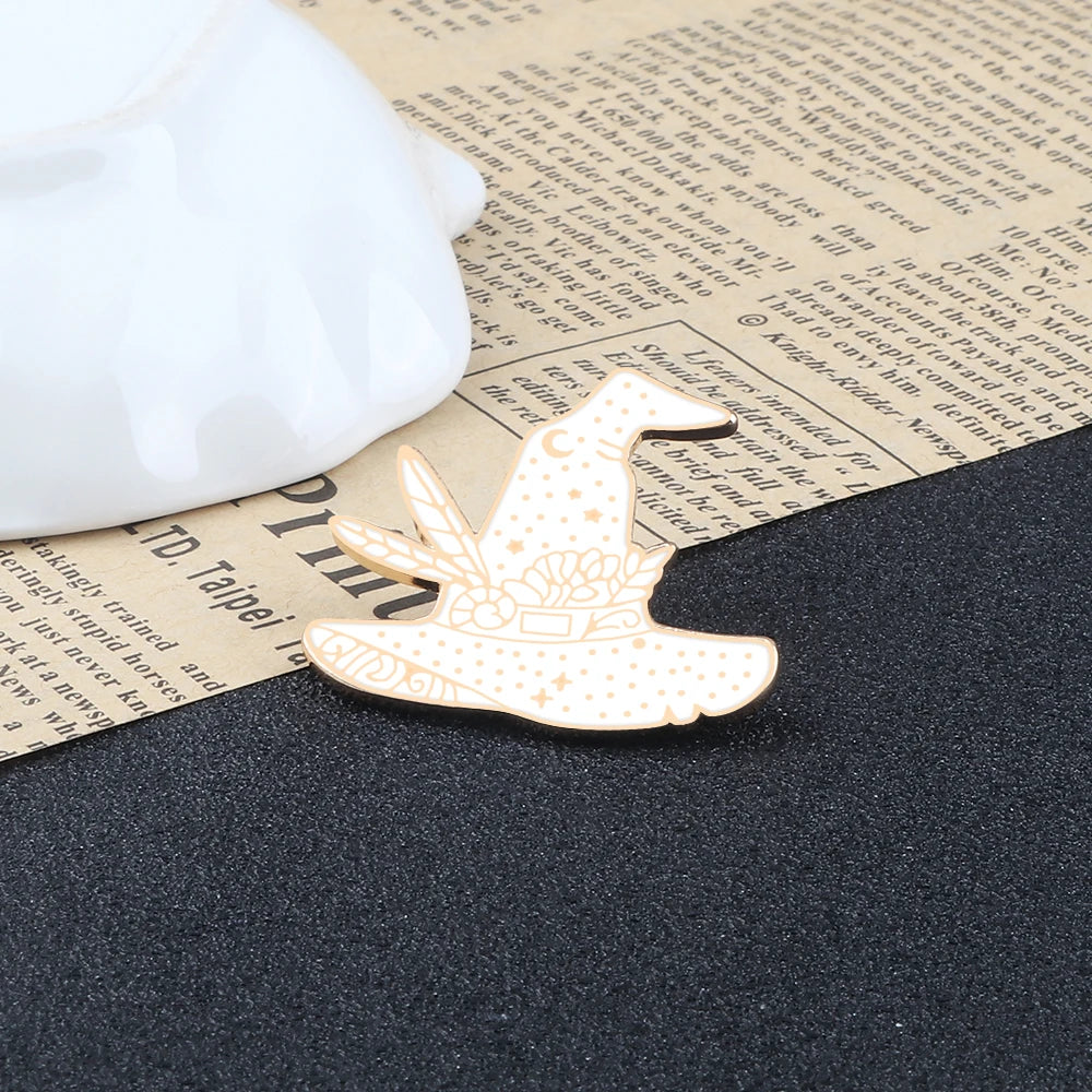 Funny Witch Hats Enamel Brooches - Image 9