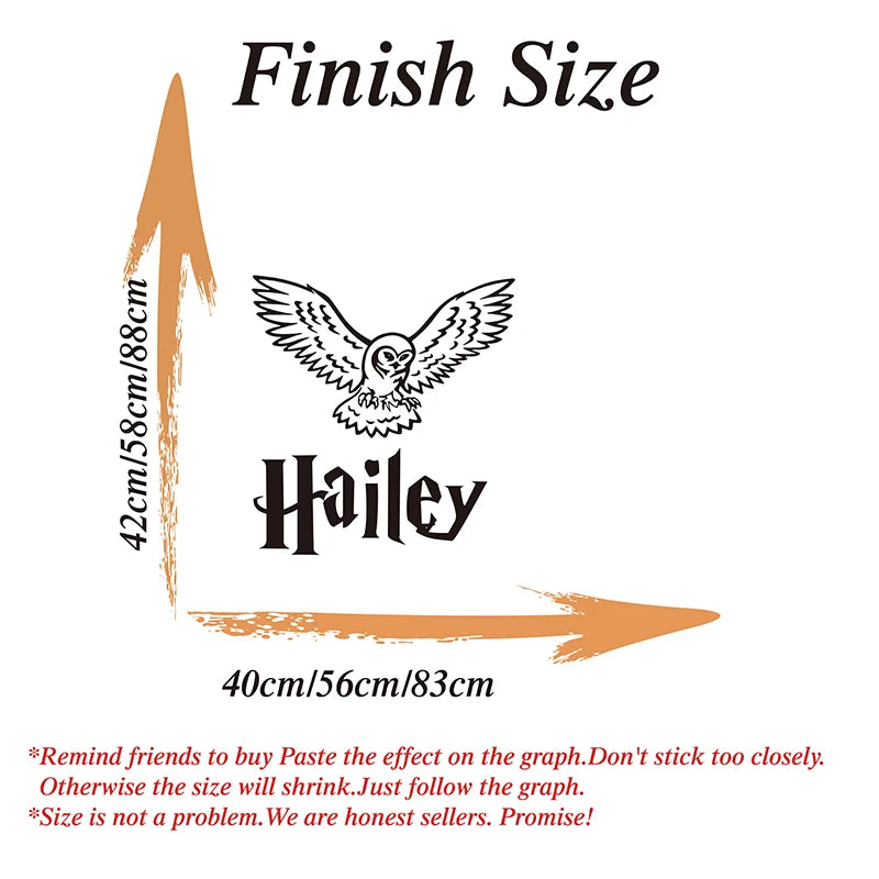 Custom Name Owl Wall Sticker - Image 3