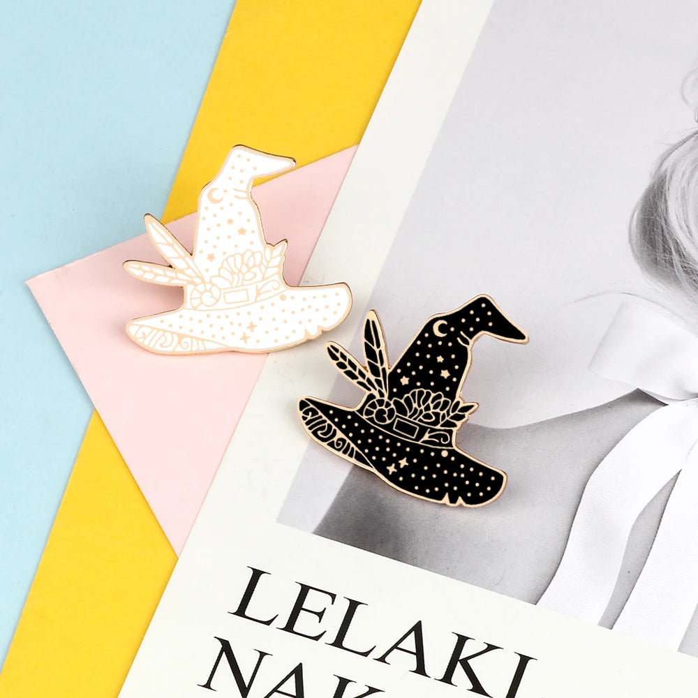 Funny Witch Hats Enamel Brooches - Image 4