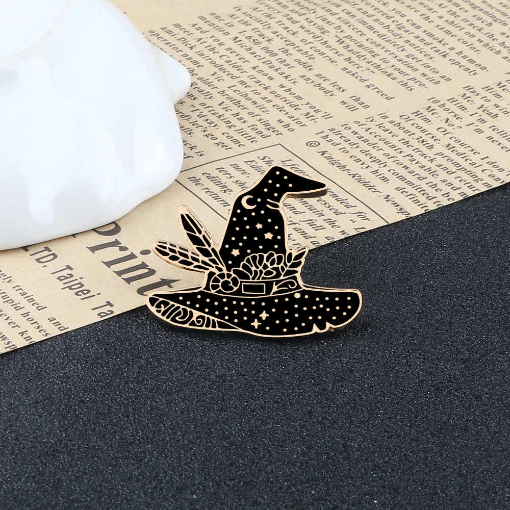 Funny Witch Hats Enamel Brooches - Image 7