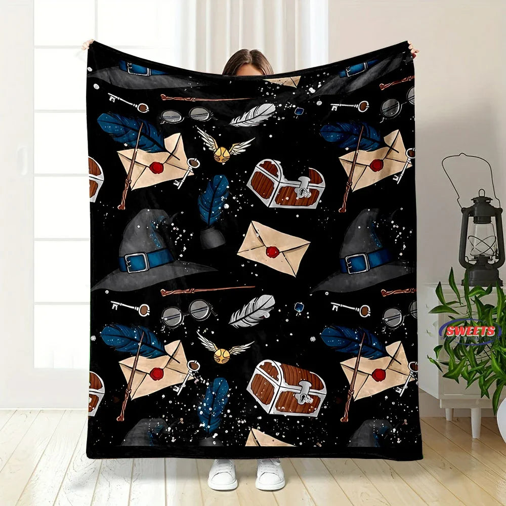 Soft Flannel Magic Hat Pattern Throw Blanket - Image 12