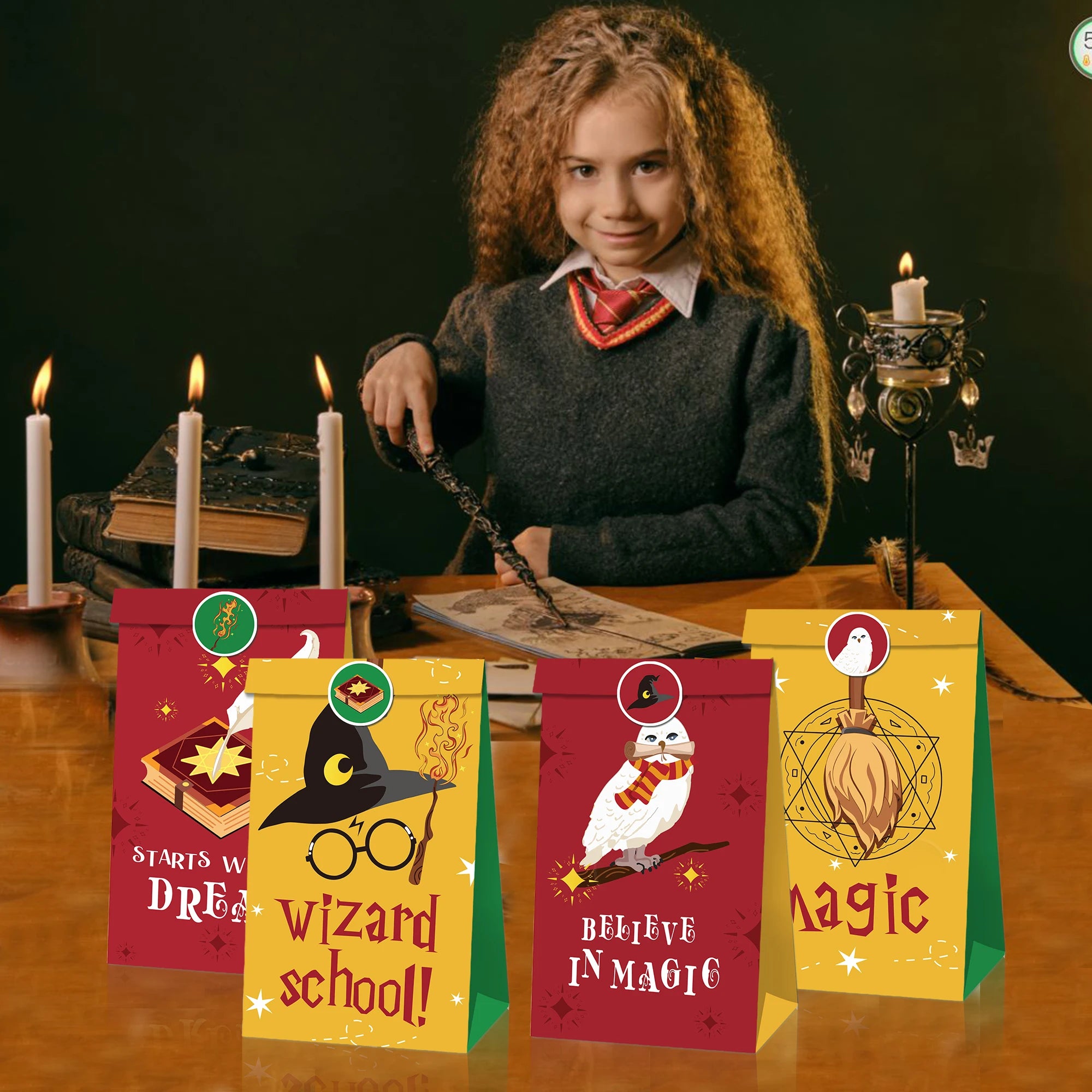 12/24PCS Magic Harry Potter Party Paper Gift Bags - Image 4