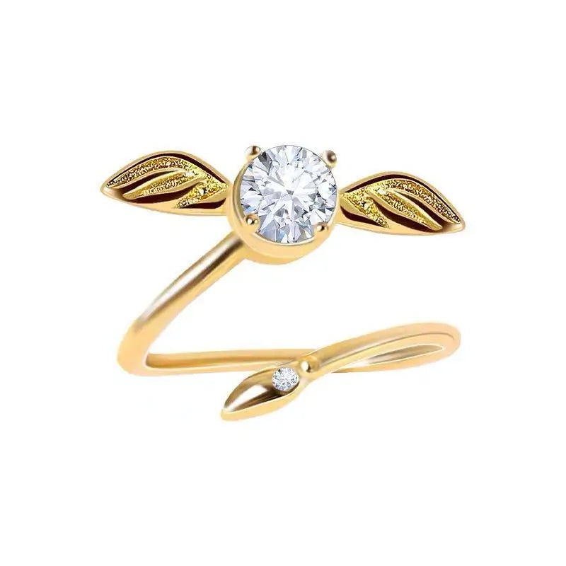 Gold-Plated Snitch Ring – Harries Cosplay Jewelry with Rotatable Wings - Image 9