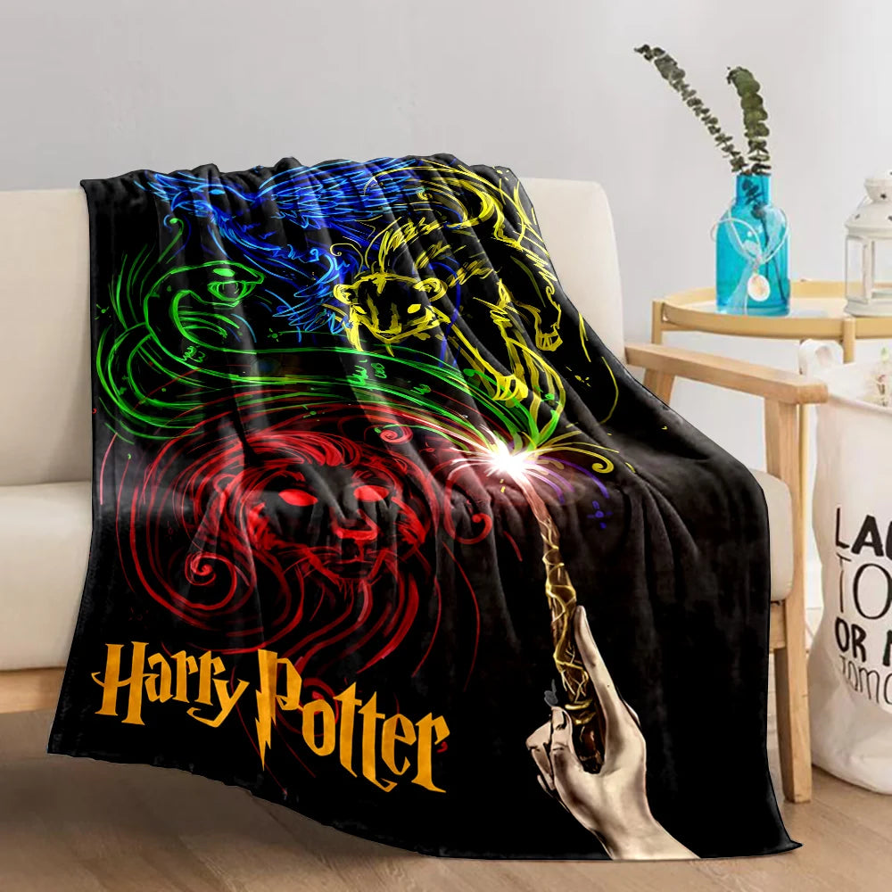 Cartoon Harry Potter Magic Tools Printed Blanket - Image 15