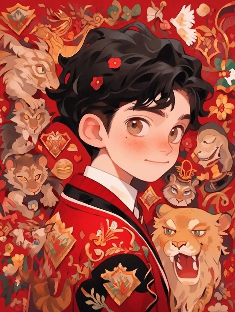 Red Cartoon Mosaic Embroidery Diamond Painting 5D - Image 13