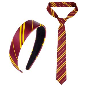 Burgundy and Yellow Striped Headband