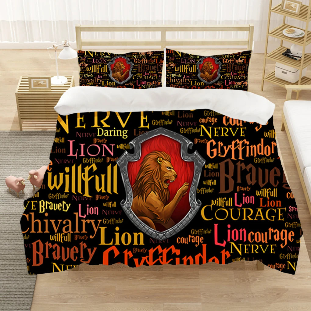 Marauder’s Map Four Magic College 3PCS Duvet Cover Set - Image 16