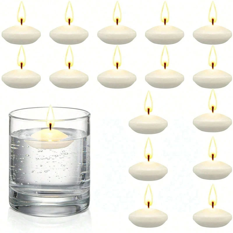 6/10/16PCS Unscented Floating Disc Candles