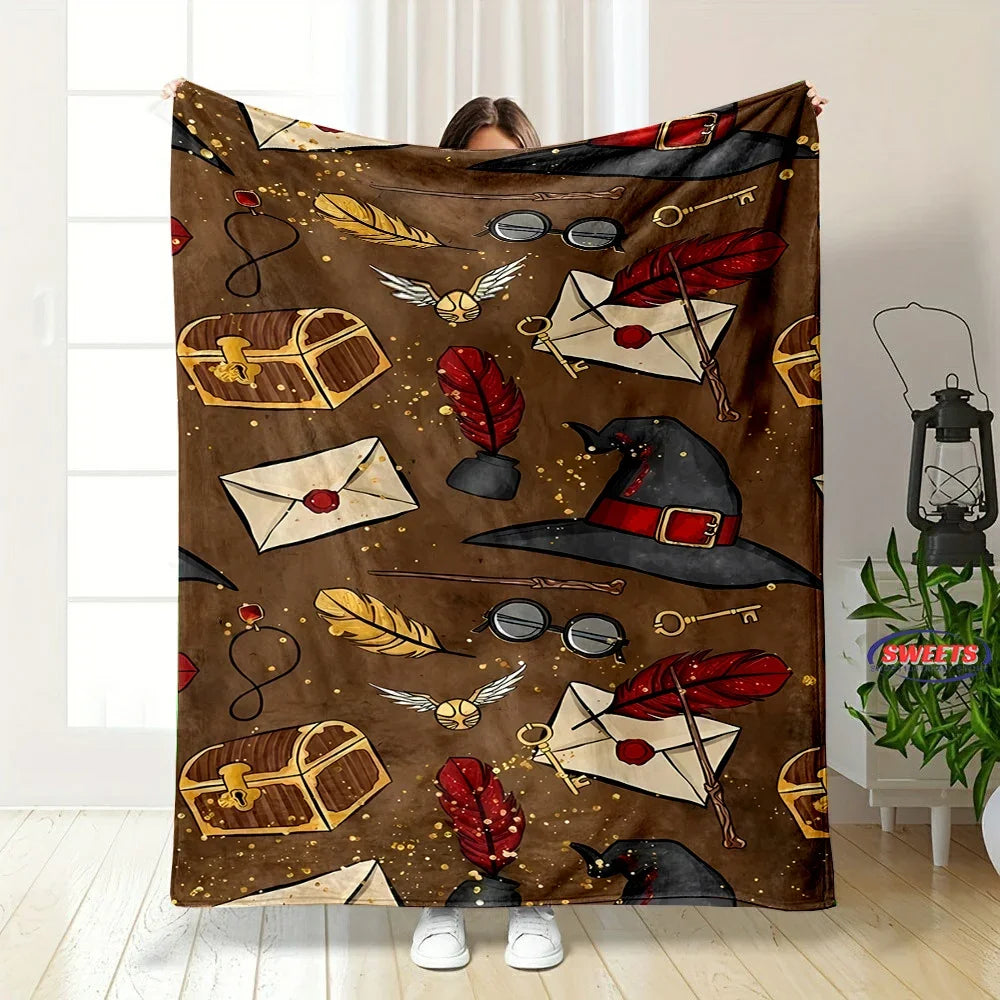 Soft Flannel Magic Hat Pattern Throw Blanket - Image 3