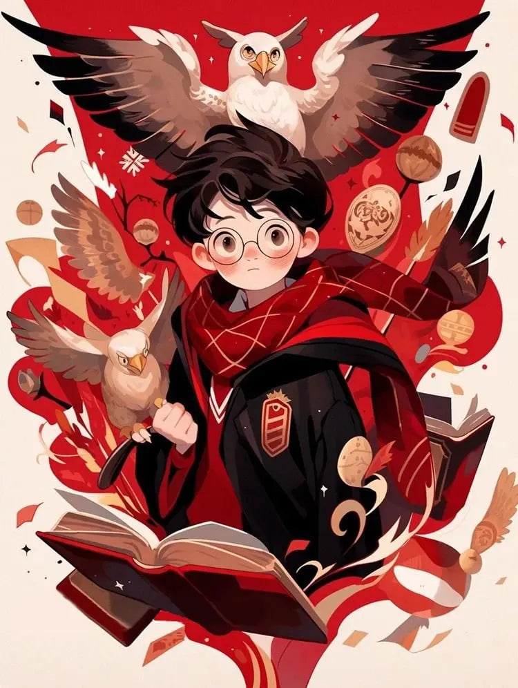 Red Cartoon Mosaic Embroidery Diamond Painting 5D - Image 9