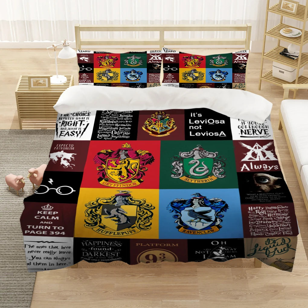 Marauder’s Map Four Magic College 3PCS Duvet Cover Set - Image 11