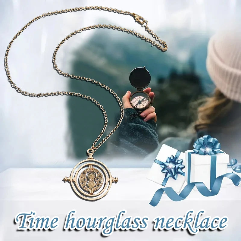 Harry Potter Time Turner & Wand Necklace Set - Image 4