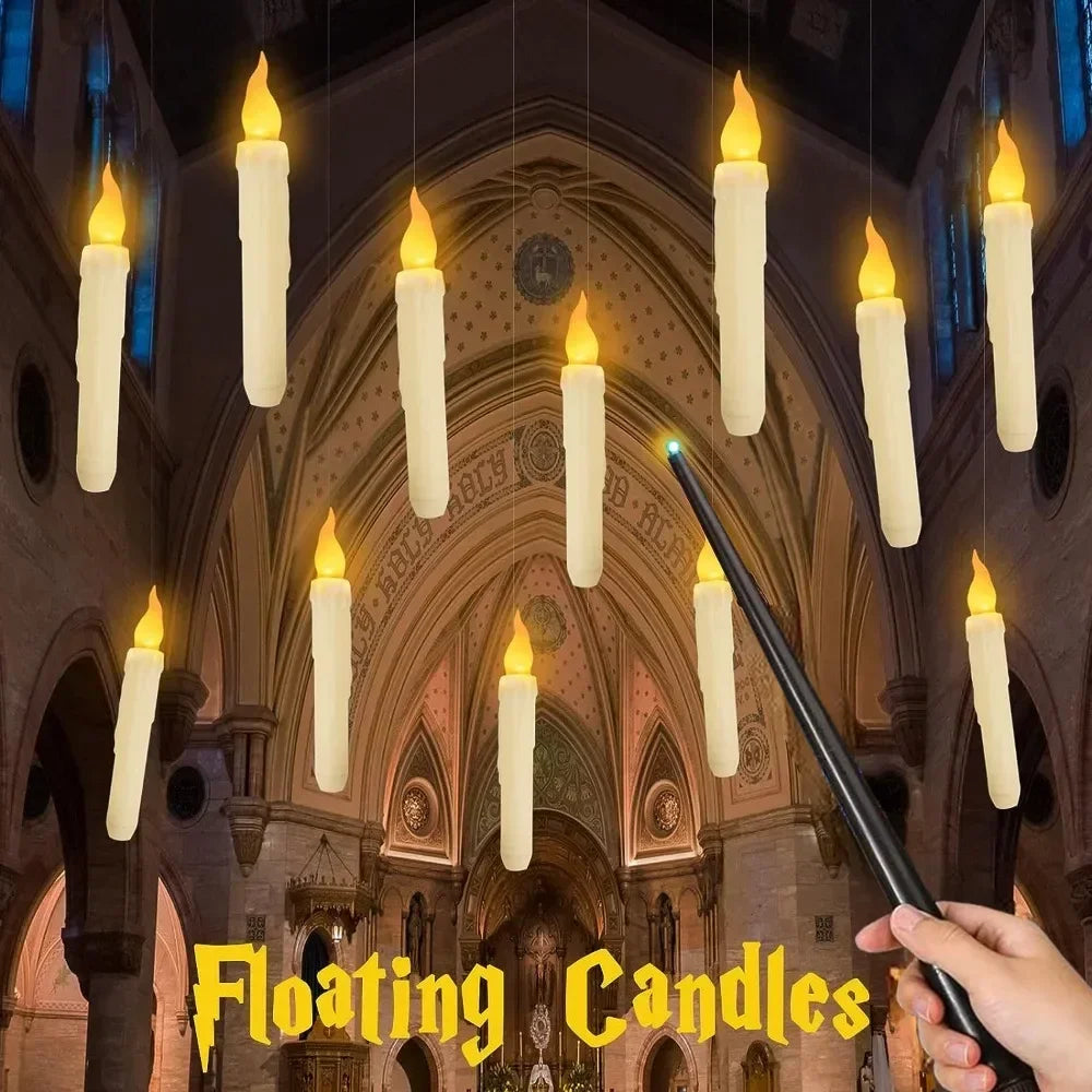 Floating LED Candles with Magic Wand Remote