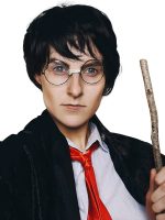 Boy Wizard Wig & Glasses Character Set
