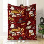 Soft Flannel Magic Hat Pattern Throw Blanket