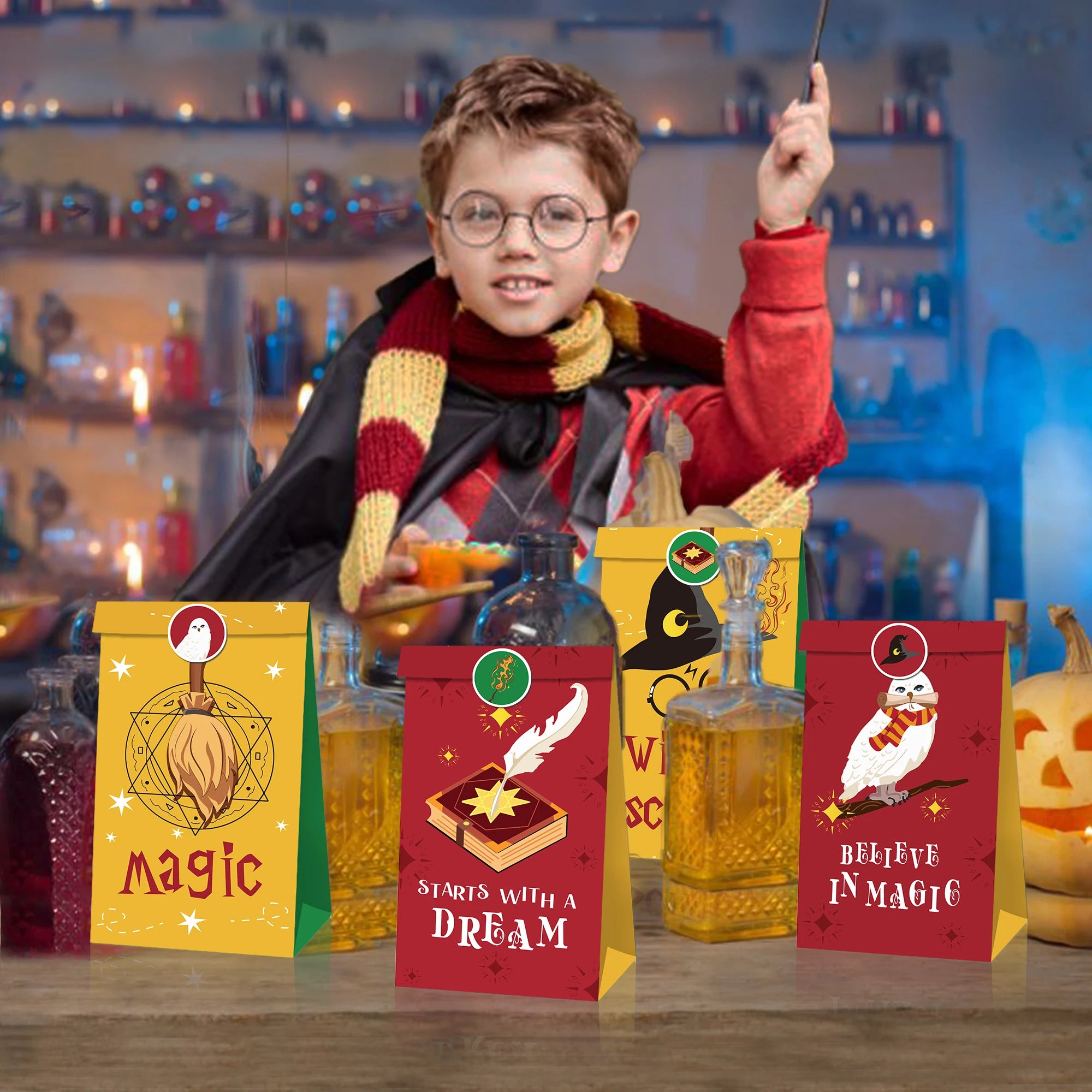 12/24PCS Magic Harry Potter Party Paper Gift Bags - Image 3