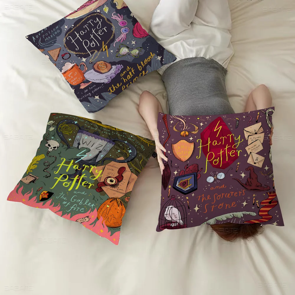 Harry Potter Wand & Landscape Pillow Cover