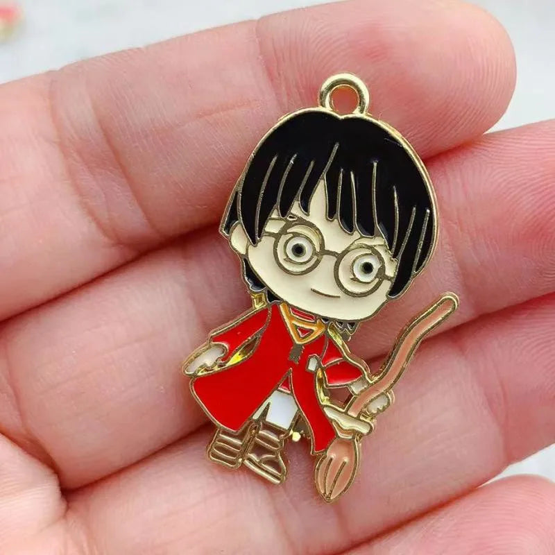 10PCS Alloy Dripping Magic School Charms - Image 10