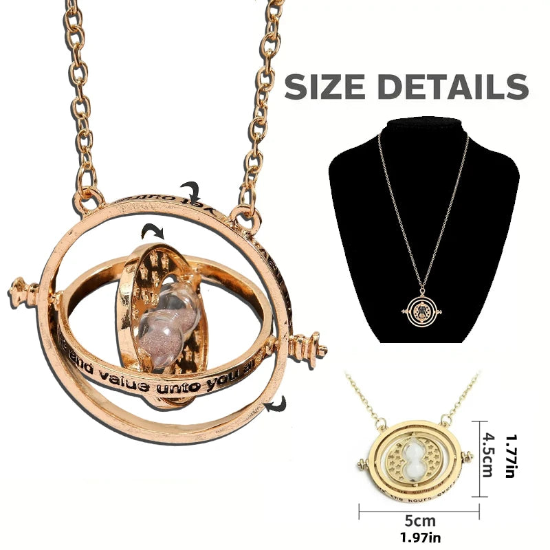 Harry Potter Time Turner & Wand Necklace Set - Image 6