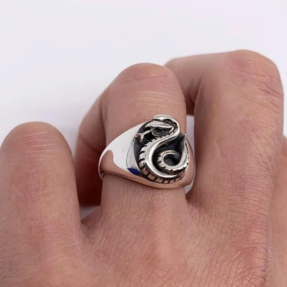New Simple Wizarding School Snake Badge Ring - Image 2