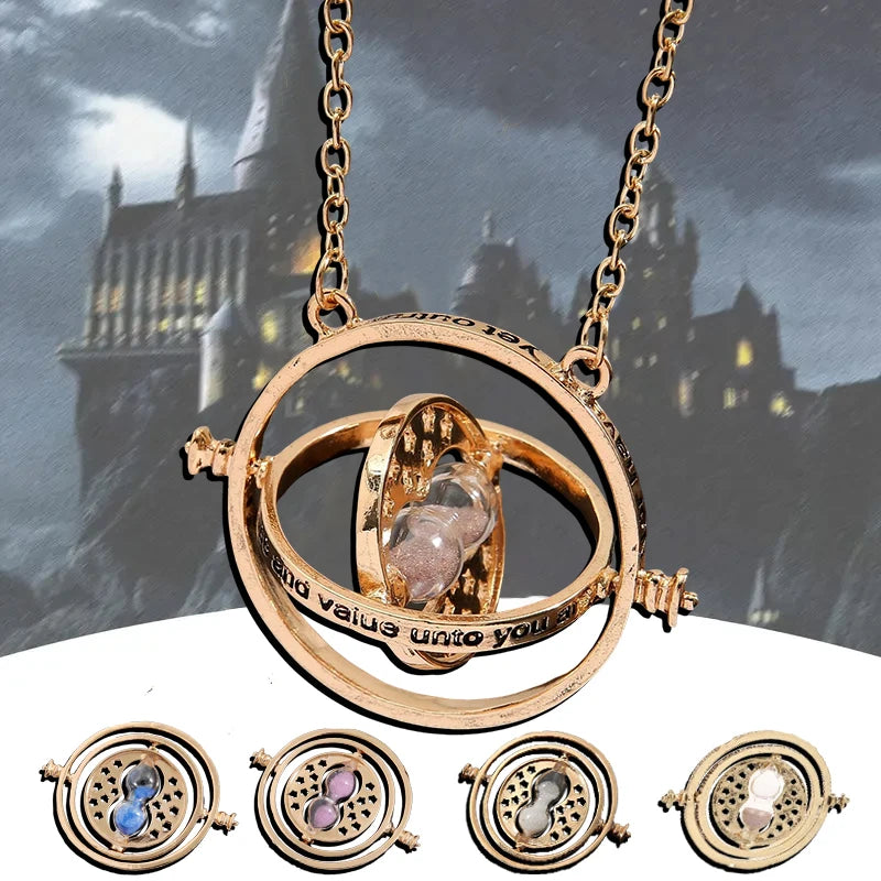 Harry Potter Time Turner & Wand Necklace Set - Image 2