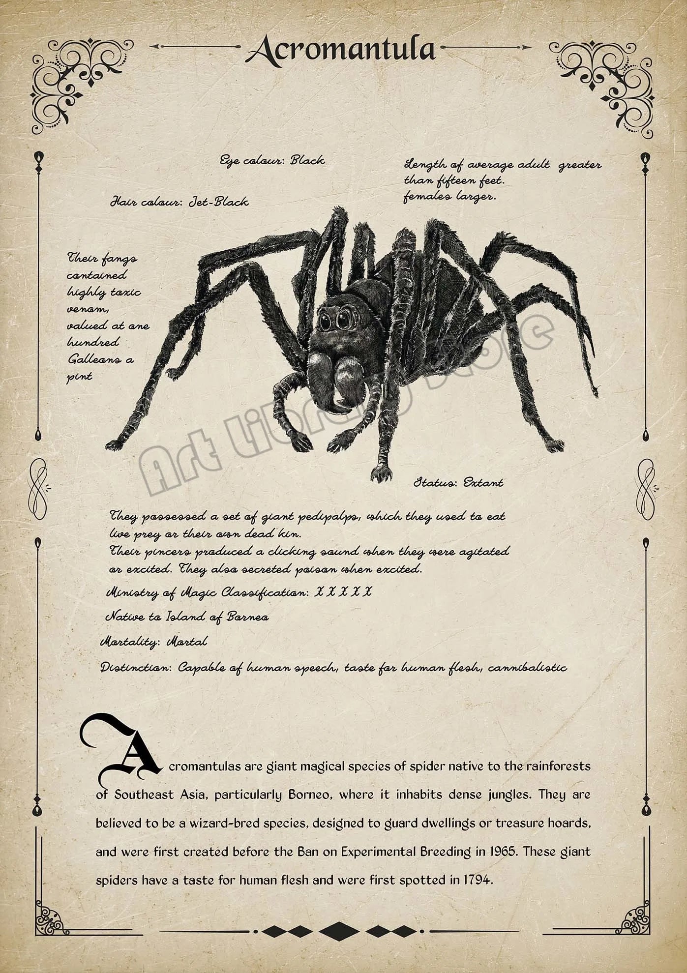 Retro Wizard World Magical Creatures Poster - Image 8