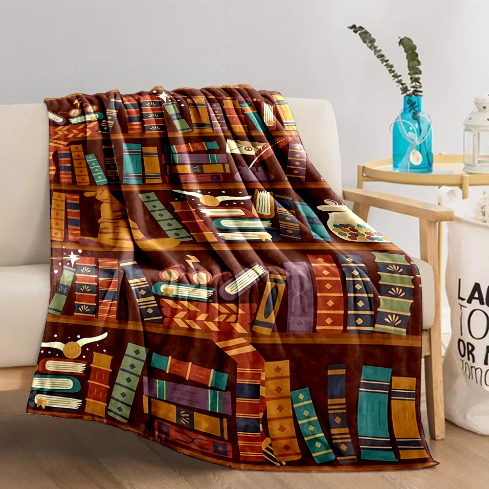 Cartoon Harry Potter Magic Tools Printed Blanket - Image 16