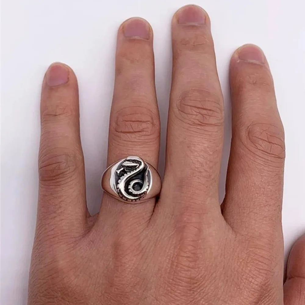 New Simple Wizarding School Snake Badge Ring - Image 3