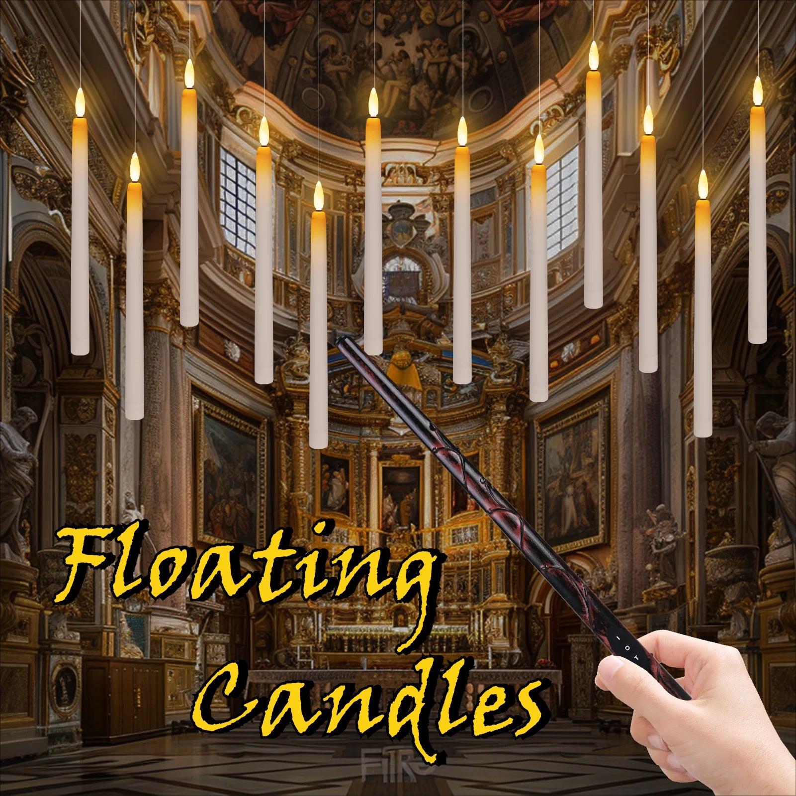 8/32PCS LED Taper Floating Candles with Magic Wand Remote